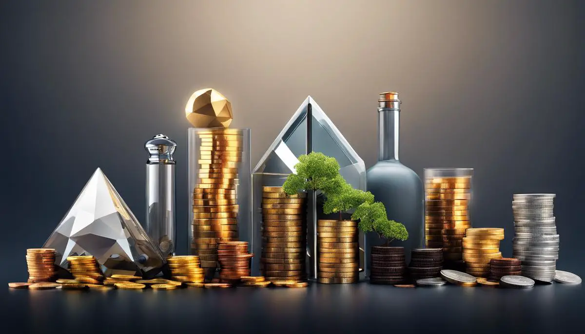 An image showing a diverse collection of assets, representing the concept of portfolio diversification, symbolizing growth, stability, and risk management.