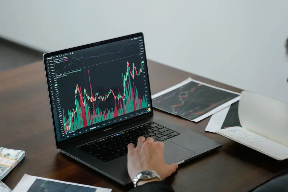 An image showing a person at a computer, looking at a website about options trading, with many screens and charts on the monitor to signify the complexity of the trading process.