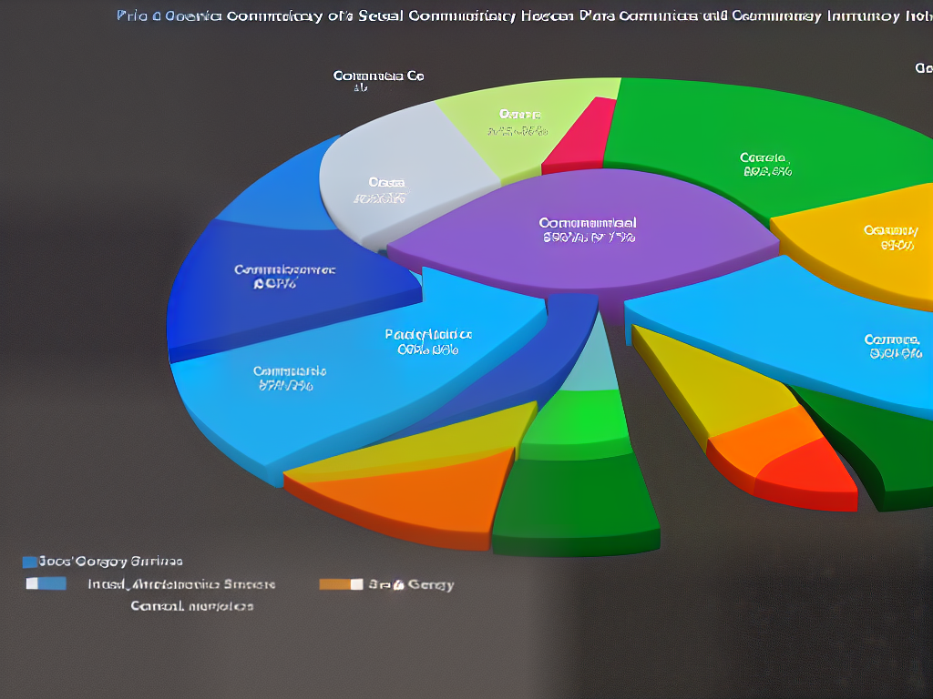 A pie chart depicting the percentage distribution of different GICS sectors, including healthcare, technology, consumer discretionary, communication services, financials, energy, industrials, consumer staples, real estate, materials, and utilities.