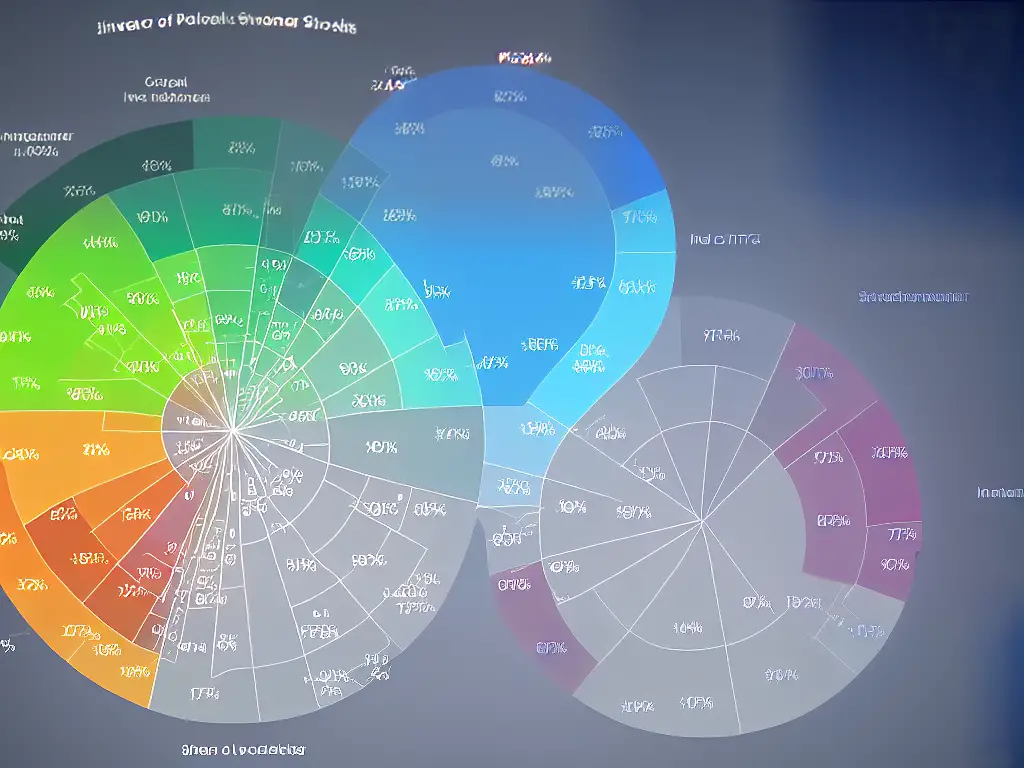 Image of a pie chart displaying the allocation of investment securities in a portfolio, with stocks being the largest slice of the pie, followed by bonds, ETFs, and REITs.